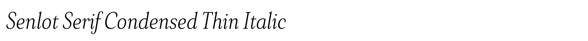 Senlot Serif Condensed Thin Italic image